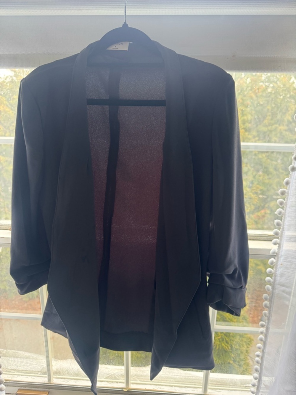 Aritzia Babaton Open-Front Black Draped Blazer